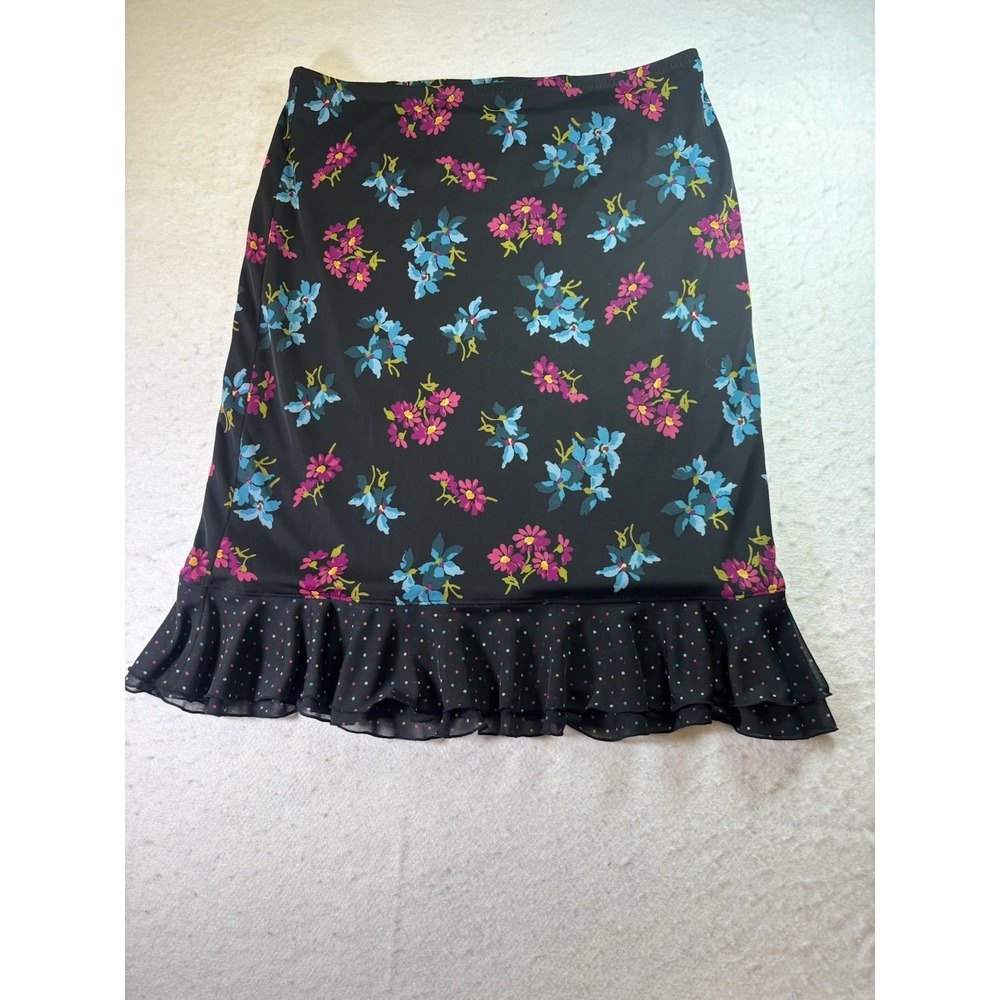 Express‎ Floral Ruffle Skirt Women's M Whimsigoth Fairy 2000s Cottage Y2K